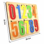 Quebra Cabeça Infantil Números 0 a 9 Brinquedo Educativo Pedagógico MDF de Encaixe Colorido