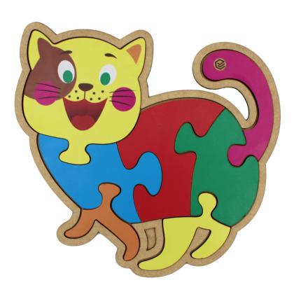 Quebra Cabeça Pedagógico Gato Colorido