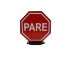 SINALIZAÇÃO PARE COM BASE ADESIVADO