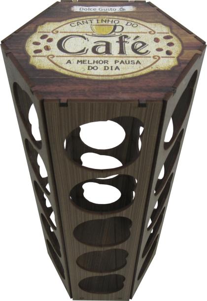 Torre Porta Cápsula Sextavado Dolce Gusto A Melhor Pausa Do Dia Mdf