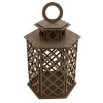 Trio de Lamparina Nogueira MDF para Casamento – Decoração Charmosa e Elegante para Festas