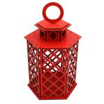 Trio de Lamparina Vermelha MDF para Casamento – Decoração Charmosa e Elegante para Festas