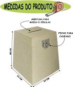 Urna Grande 23x23x26cm Mdf Crú