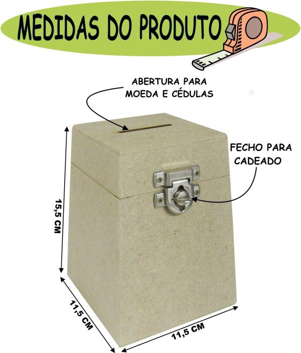 Urna Pequena 11,5x11,5x15,5cm Mdf Crú.